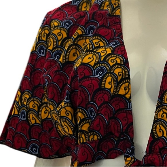 Ankara Print Wrap Blouse - Picture 3 of 5